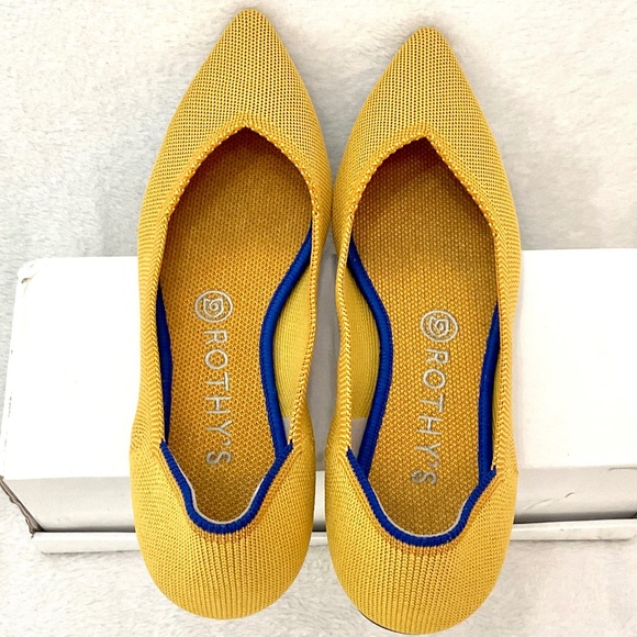 ROTHY'S Marigold Pointed Toe Ballerina Shoes Knit Washable slip on  Size 8 - Picture 7 of 13